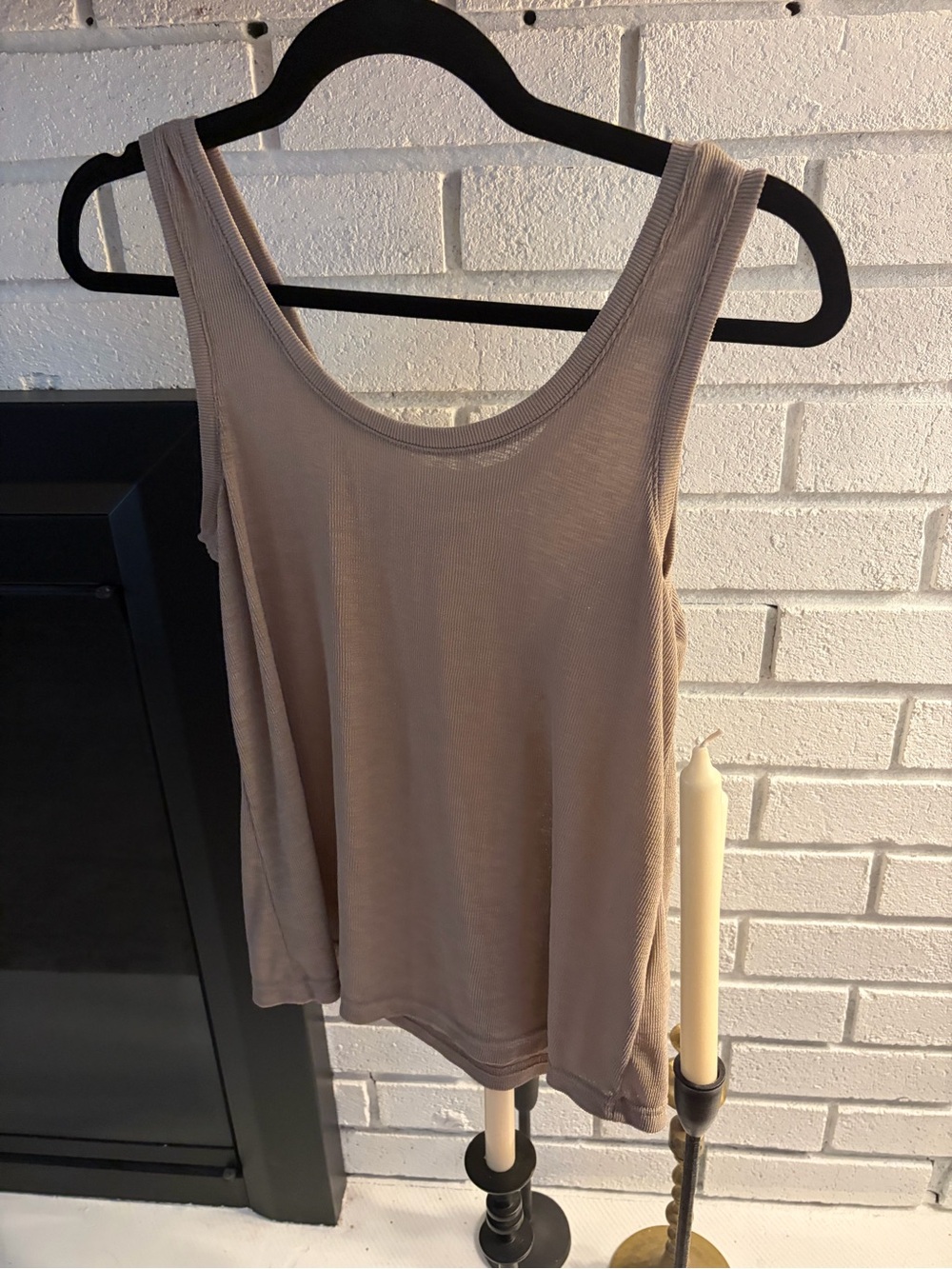Madewell Taupe Scoop Neck Tank Top